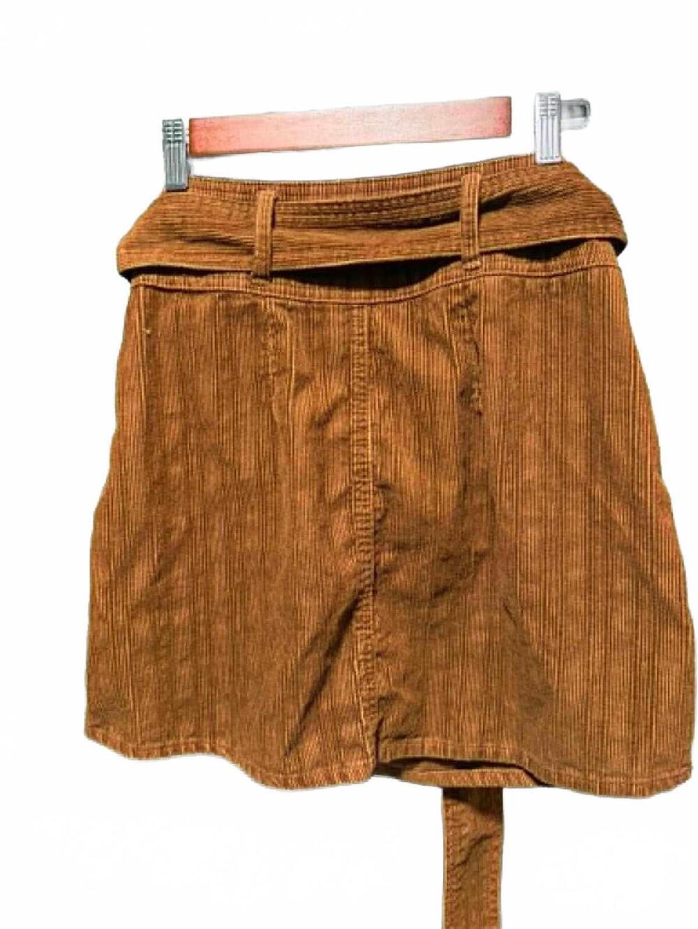 Rewash Brown Corduroy Mini Skirt with Belt SIZE 3